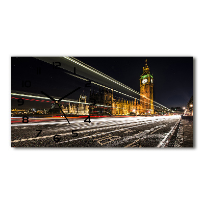 Vodorovné Sklenené hodiny na stenu tiché Big Ben Londýn