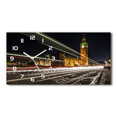 Vodorovné Sklenené hodiny na stenu tiché Big Ben Londýn