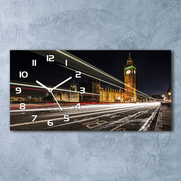 Vodorovné Sklenené hodiny na stenu tiché Big Ben Londýn