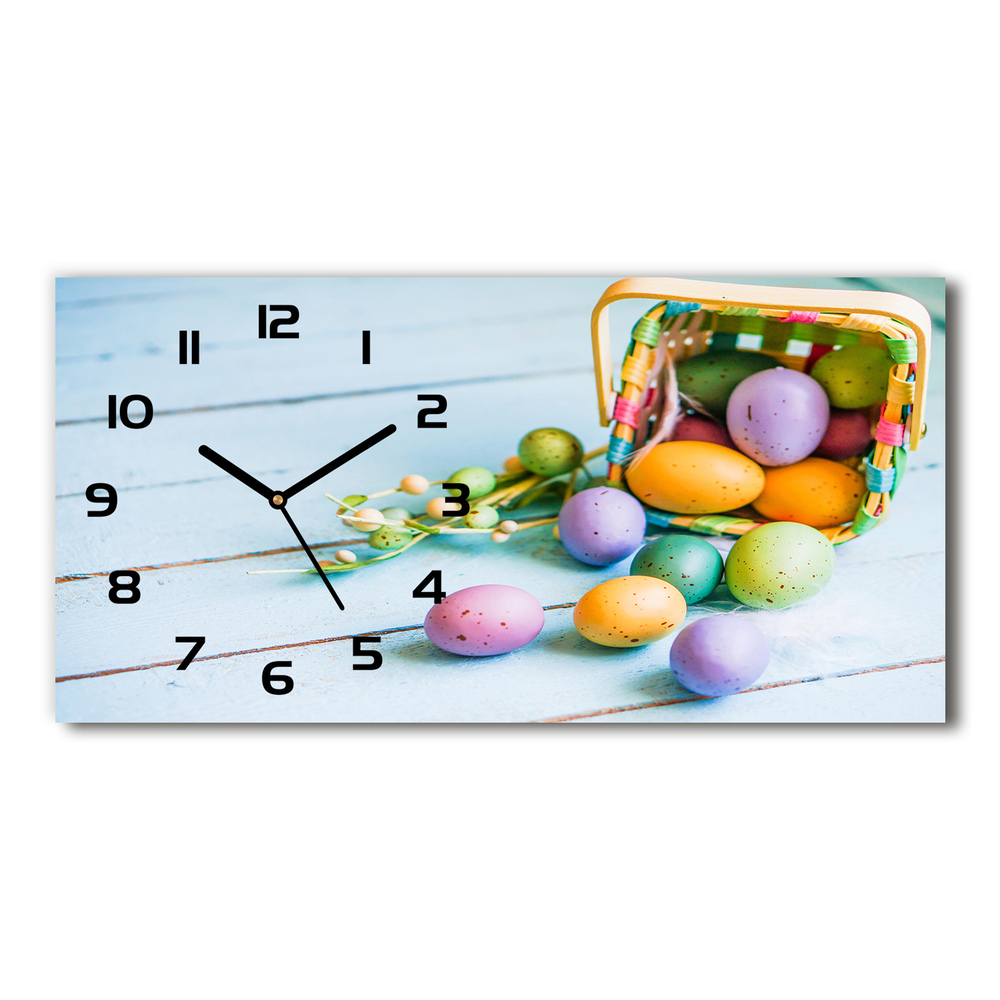 Vodorovné Sklenené hodiny na stenu Veľkonočné vajíčka