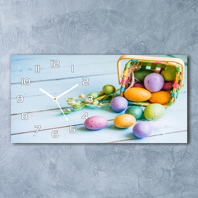 Vodorovné Sklenené hodiny na stenu Veľkonočné vajíčka