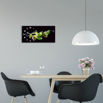 Vodorovné Moderné sklenené hodiny na stenu Mojito