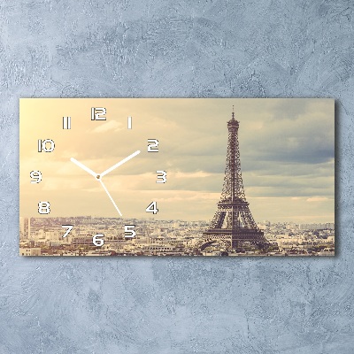 Vodorovné Sklenené hodiny na stenu Eiffelova veža Paríž