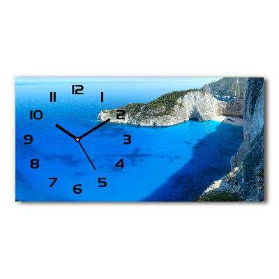 Vodorovné Sklenené hodiny na stenu Zakynthos Grécko