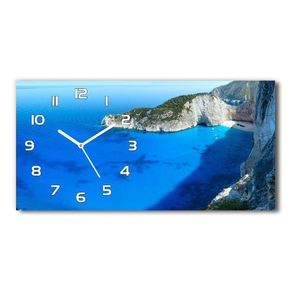Vodorovné Sklenené hodiny na stenu Zakynthos Grécko
