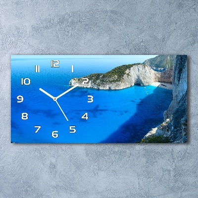 Vodorovné Sklenené hodiny na stenu Zakynthos Grécko
