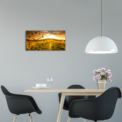 Vodorovné Sklenené hodiny na stenu tiché Panorama Tatier