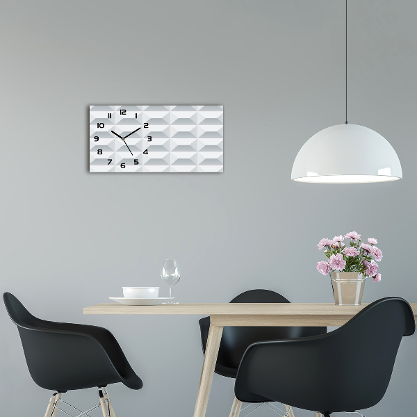 Vodorovné Sklenené hodiny na stenu Geometrické pozadie