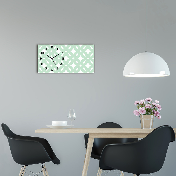 Vodorovné Sklenené hodiny na stenu Geometrické pozadie