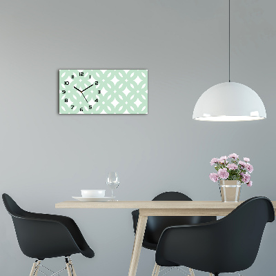 Vodorovné Sklenené hodiny na stenu Geometrické pozadie