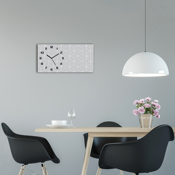 Vodorovné Sklenené hodiny na stenu Geometrické pozadie
