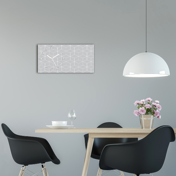 Vodorovné Sklenené hodiny na stenu Geometrické pozadie