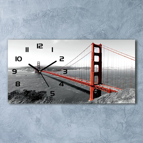 Vodorovné Sklenené hodiny na stenu Most San Francisco