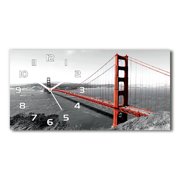 Vodorovné Sklenené hodiny na stenu Most San Francisco