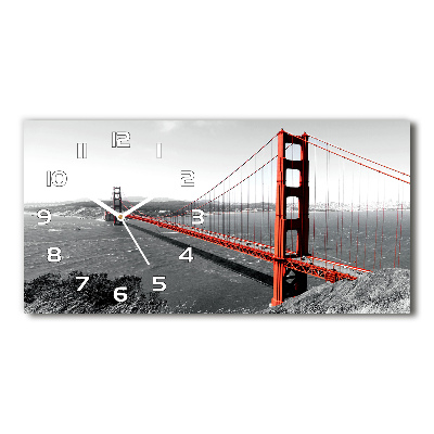 Vodorovné Sklenené hodiny na stenu Most San Francisco