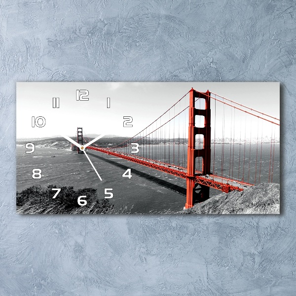 Vodorovné Sklenené hodiny na stenu Most San Francisco