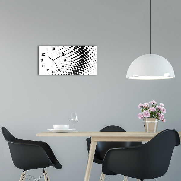 Vodorovné Sklenené hodiny na stenu Geometrické pozadie