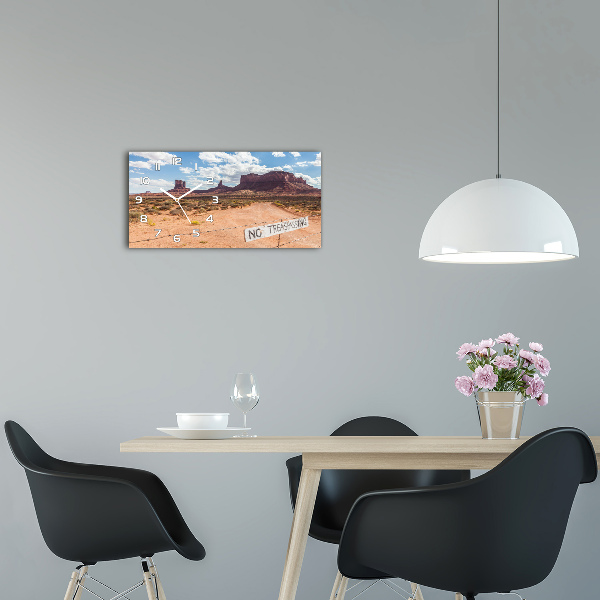 Vodorovné Moderné sklenené hodiny na stenu Arizona USA