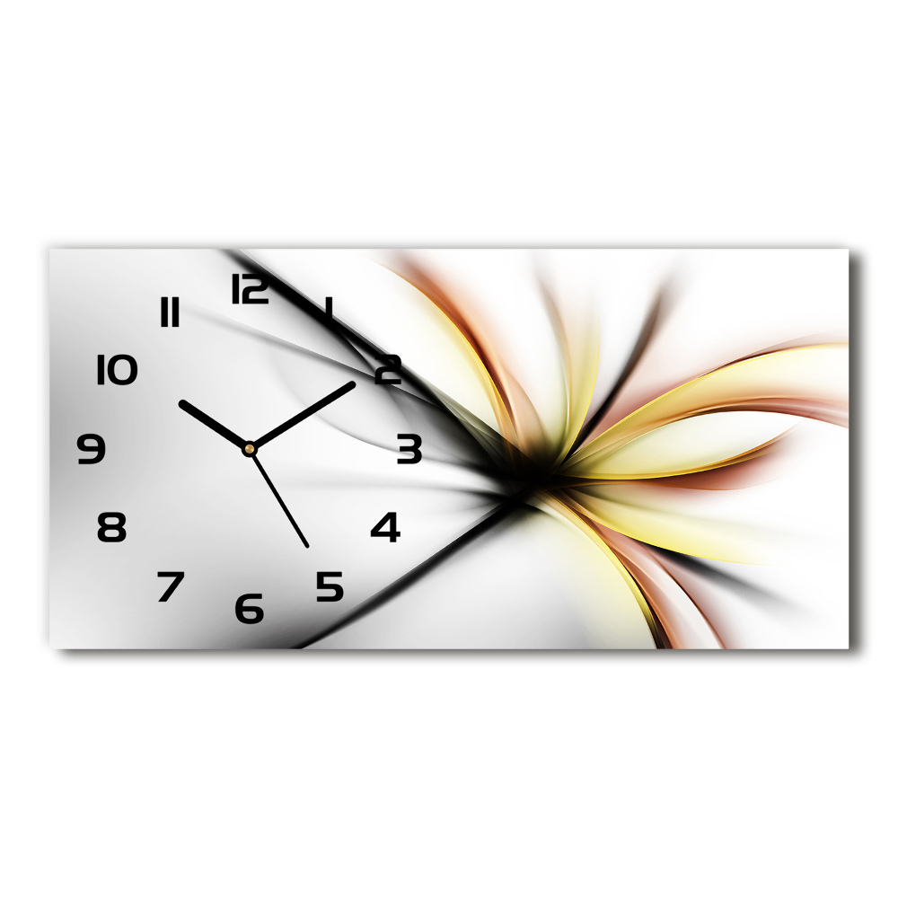 Vodorovné Sklenené hodiny na stenu Abstrakcie kvetina