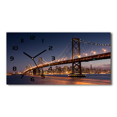 Vodorovné Sklenené hodiny na stenu Most San Francisco