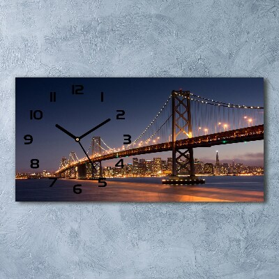 Vodorovné Sklenené hodiny na stenu Most San Francisco