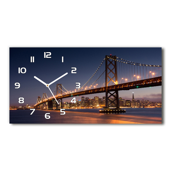 Vodorovné Sklenené hodiny na stenu Most San Francisco