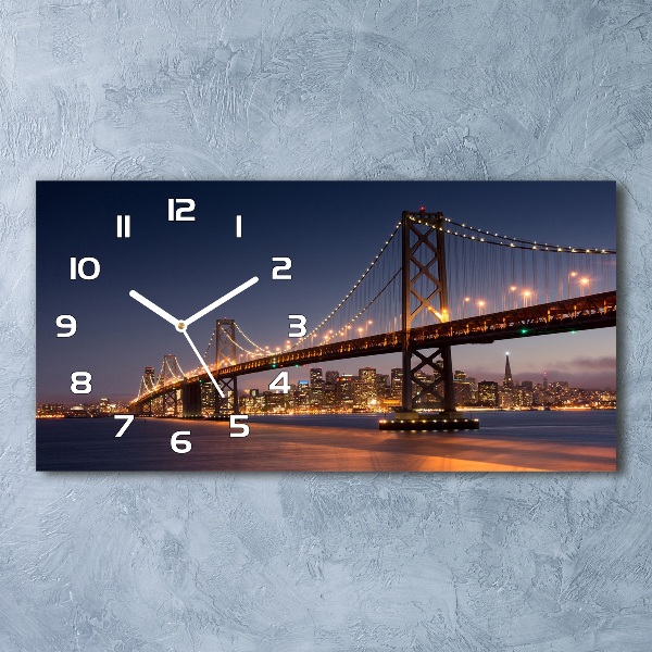 Vodorovné Sklenené hodiny na stenu Most San Francisco