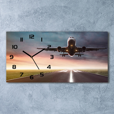 Vodorovné Sklenené hodiny na stenu Štartujúce lietadlo