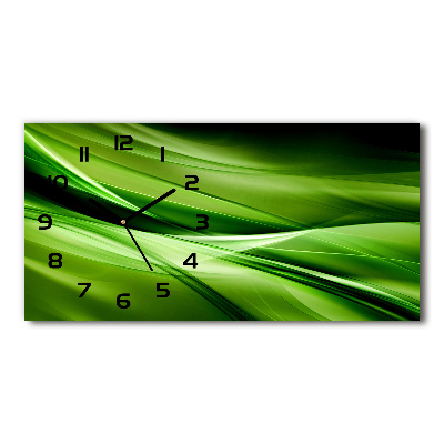 Vodorovné Sklenené hodiny na stenu Zelenej vlny pozadie
