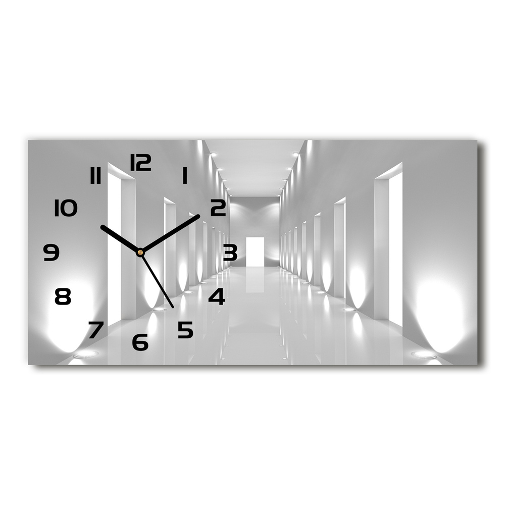 Vodorovné Moderné sklenené hodiny na stenu Chodba