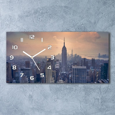 Vodorovné Sklenené hodiny na stenu Manhattan New York