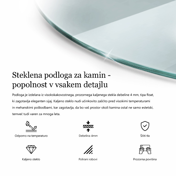 Sklo pod krb okrúhla priehľadná