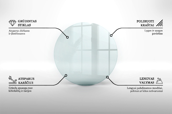 Sklo pod krb okrúhla priehľadná