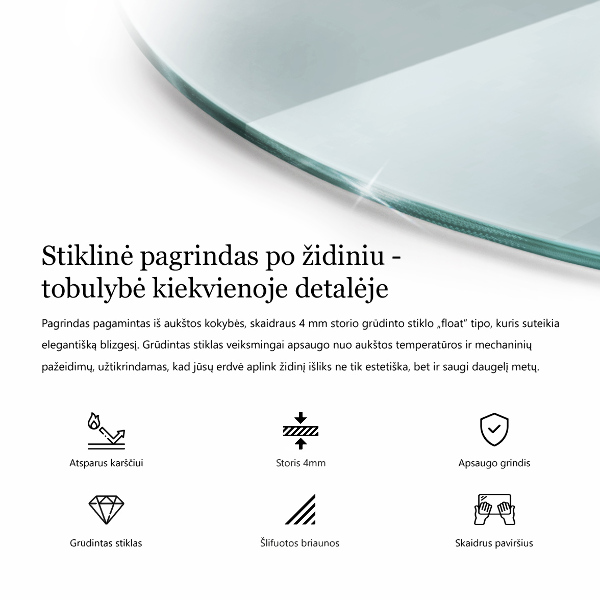 Sklo pod krb okrúhla priehľadná