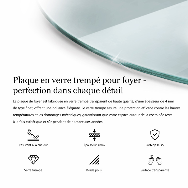 Sklo pod krb okrúhla priehľadná