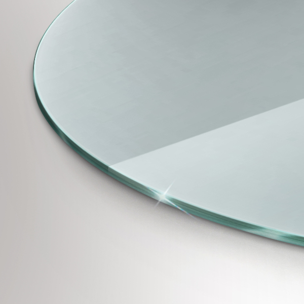 Sklo pod krb okrúhla priehľadná