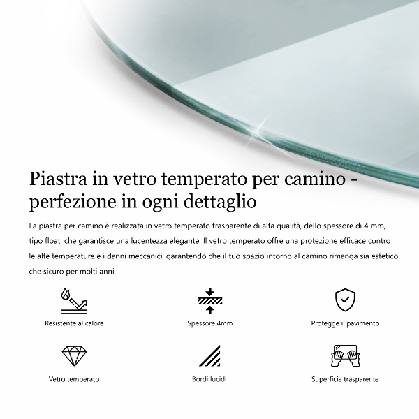 Sklo pod krb okrúhla priehľadná