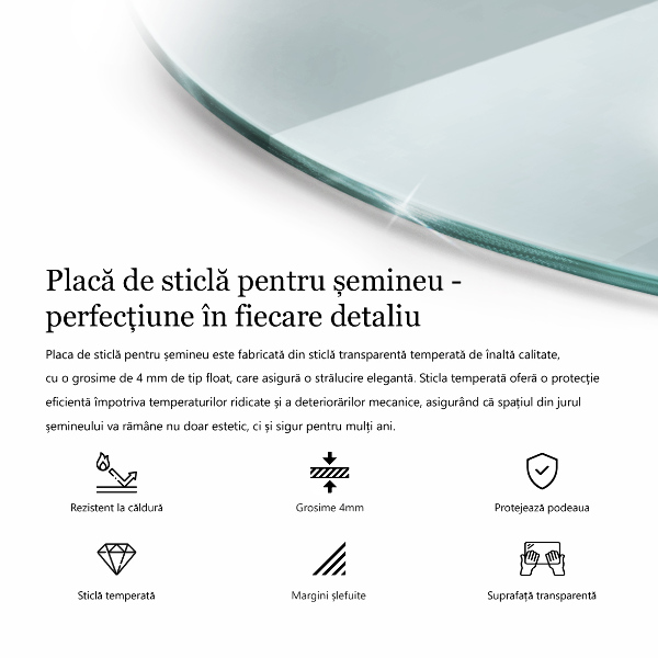 Sklo pod krb okrúhla priehľadná