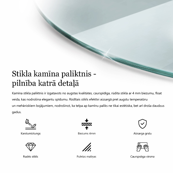 Sklo pod krb okrúhla priehľadná