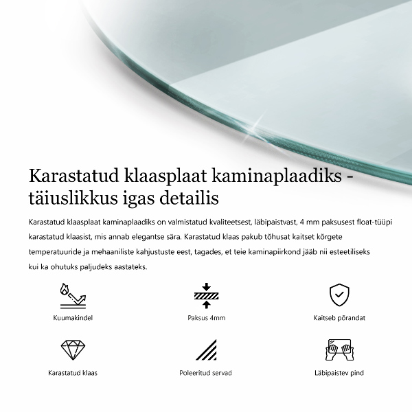 Sklo pod krb okrúhla priehľadná