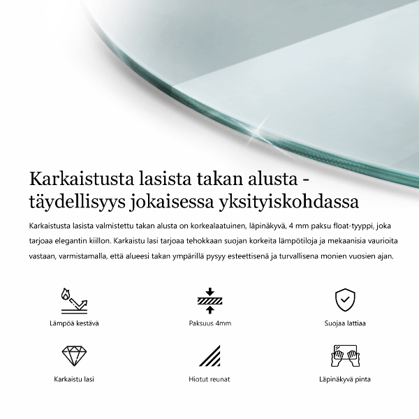 Sklo pod krb okrúhla priehľadná