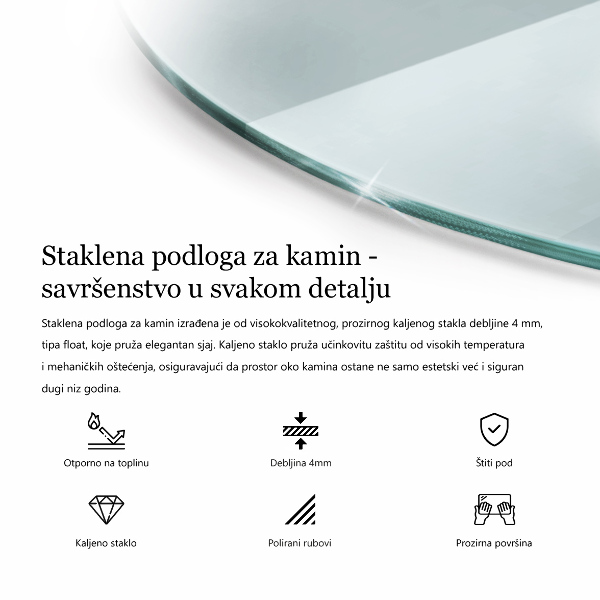 Sklo pod krb okrúhla priehľadná