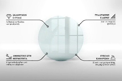 Sklo pod krb okrúhla priehľadná