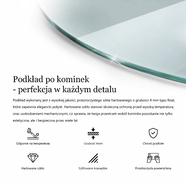 Sklo pod krb okrúhla priehľadná