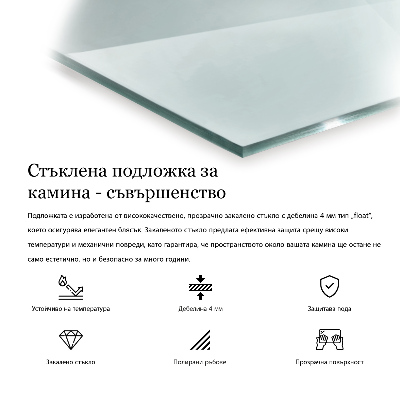 Šesťuholníková podložka pod krb priehľadná