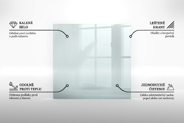 Šesťuholníková podložka pod krb priehľadná