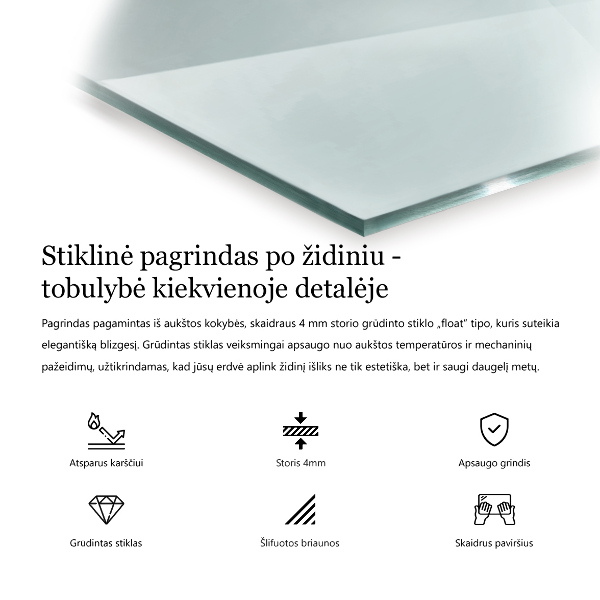 Šesťuholníková podložka pod krb priehľadná