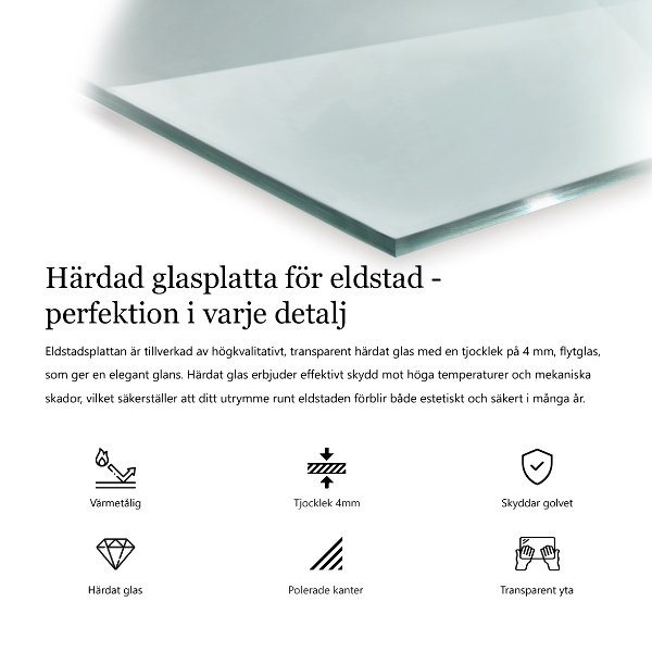 Šesťuholníková podložka pod krb priehľadná