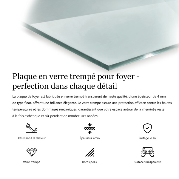 Šesťuholníková podložka pod krb priehľadná