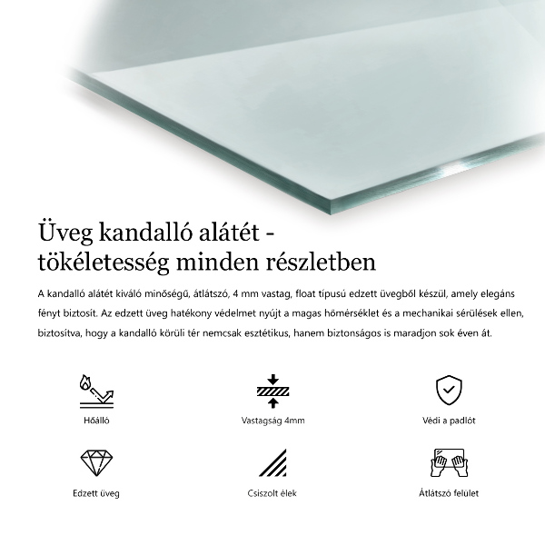 Šesťuholníková podložka pod krb priehľadná